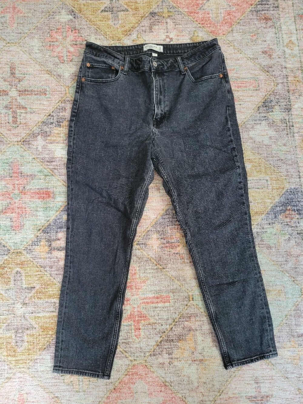 Abercrombie & Fitch Curve Love Skinny High Rise Jeans black, size 14/32